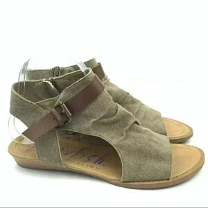 Blowfish sandals balla 7 army green canvas cutout